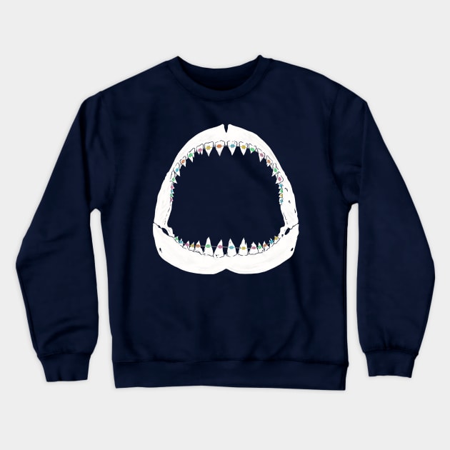 JAWS BRACES Crewneck Sweatshirt by ALFBOCREATIVE